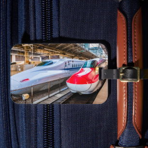 Twee Shinkansen op het Tokyo-station Bagagelabel