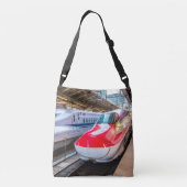 Twee Shinkansen op het Tokyo-station Crossbody Tas (Achterkant)