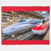 Twee Shinkansen op het Tokyo-station Fleece Deken (Voorkant (Horizontaal))