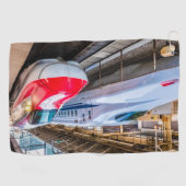 Twee Shinkansen op het Tokyo-station Golfhanddoek (Horizontaal)
