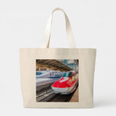 Twee Shinkansen op het Tokyo-station Grote Tote Bag (Achterkant)
