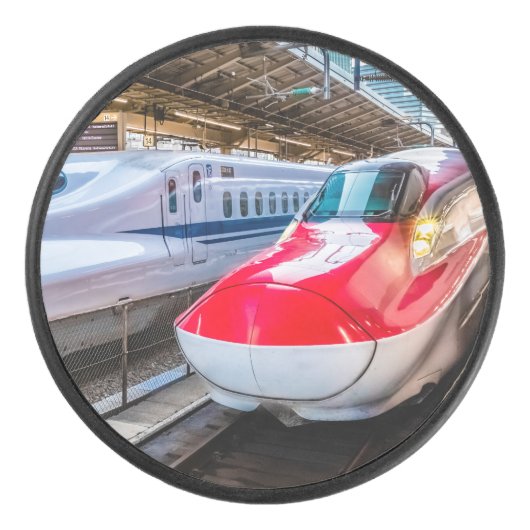 Twee Shinkansen op het Tokyo-station Hockey Puck (Voorkant)