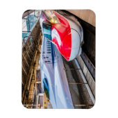 Twee Shinkansen op het Tokyo-station Magneet (Verticaal)