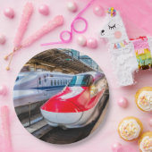 Twee Shinkansen op het Tokyo-station Papieren Bordje (Feest)