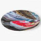 Twee Shinkansen op het Tokyo-station Papieren Bordje (Gekanteld)