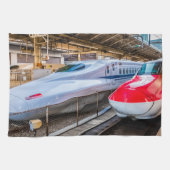 Twee Shinkansen op het Tokyo-station Theedoek (Horizontaal)