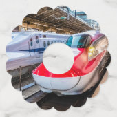 Twee Shinkansen op het Tokyo-station Wijnglaslabel (Voorkant)