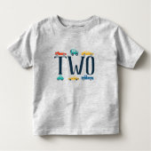 Twee Shirten van de Verjaardag van het Vervoer Kinder Shirts (Voorkant)