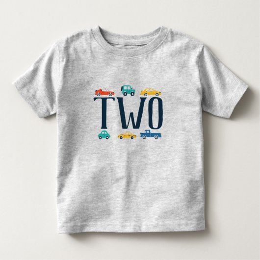 Twee Shirten van de Verjaardag van het Vervoer Kinder Shirts (Voorkant)