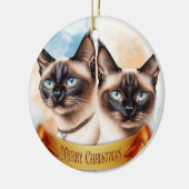 Twee Siamese katten Keramisch Ornament (Links)
