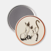 Twee Siamese Katten Magneten (Voorkant / Achterkant)
