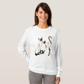 Twee Siamese katten Shirten T-shirt (Voorkant volledig)
