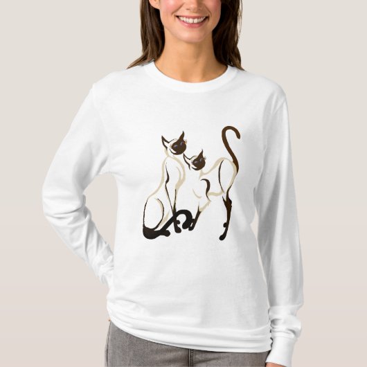 Twee Siamese katten Shirten T-shirt (Voorkant)