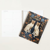 Twee Siamese katten William Morris geïnspireerd Planner (Display)