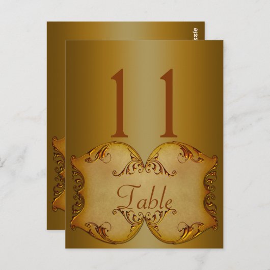 Twee Sided Bronze het Briefkaart van het Aantal va (Voorkant / Achterkant)