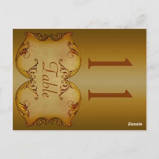 Twee Sided Bronze het Briefkaart van het Aantal va (Achterkant)