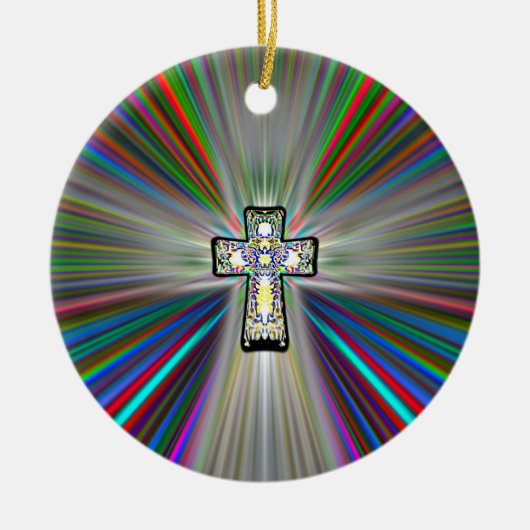 Twee Sided CROSS Keramisch Ornament (Voorkant)