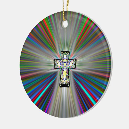 Twee Sided CROSS Keramisch Ornament (Links)