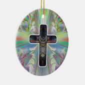 Twee Sided CROSS Keramisch Ornament (Rechts)