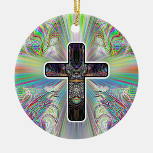 Twee Sided CROSS Keramisch Ornament (Voorkant)
