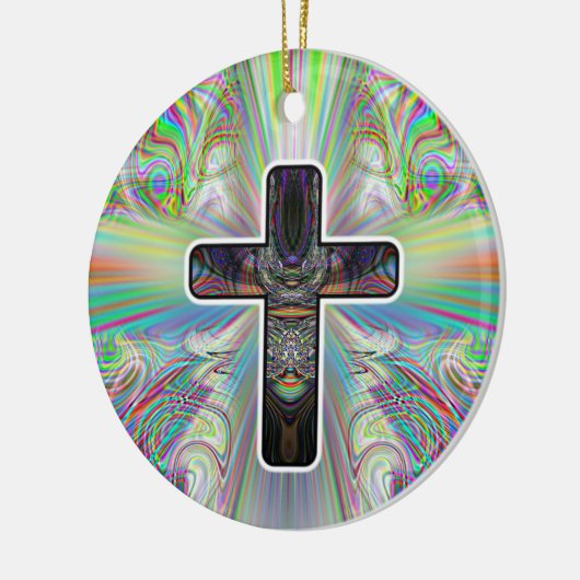 Twee Sided CROSS Keramisch Ornament (Links)