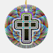 Twee Sided CROSS Keramisch Ornament (Achterkant)