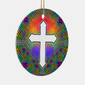 Twee Sided CROSS Keramisch Ornament (Rechts)