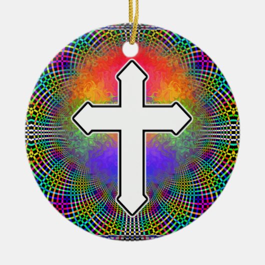 Twee Sided CROSS Keramisch Ornament (Voorkant)
