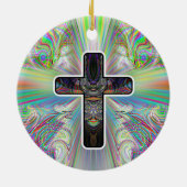 Twee Sided CROSS Keramisch Ornament (Achterkant)