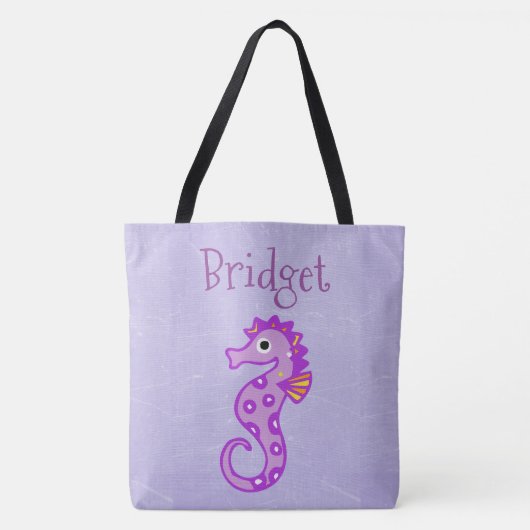 Twee sided Cute Seahorse Personated Beach Bag Tote Bag (Voorkant)