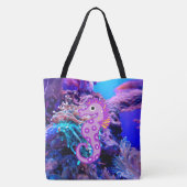 Twee sided Cute Seahorse Personated Beach Bag Tote Bag (Achterkant)