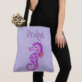 Twee sided Cute Seahorse Personated Beach Bag Tote Bag (Dichtbij)