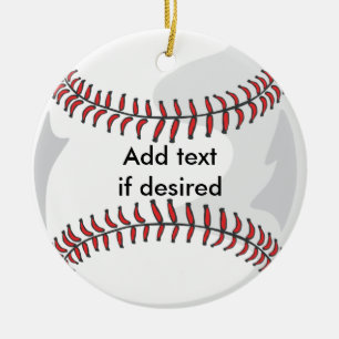 Twee sided honkbal-versiering keramisch ornament