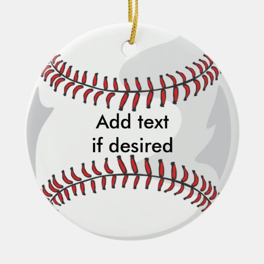 Twee sided honkbal-versiering keramisch ornament (Voorkant)