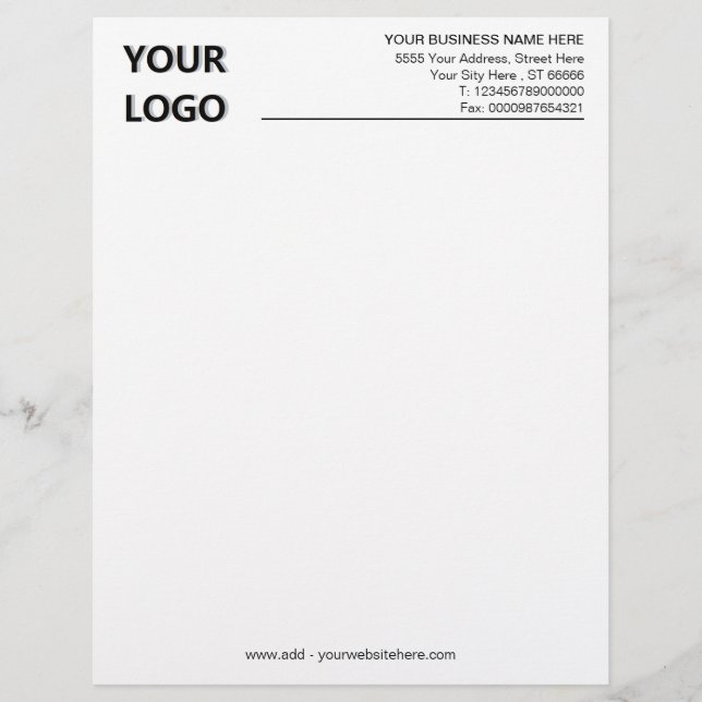 Twee Sides Business Kantoor Letterhead en Logo Briefhoofd (Voorkant)