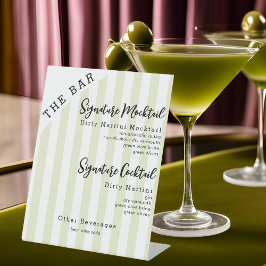 Twee signaturedranken Mocktail- of cocktailbarbord Reclamebord Met Voetstuk