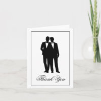 Twee Silhouetten van Bruidegoms danken u nota