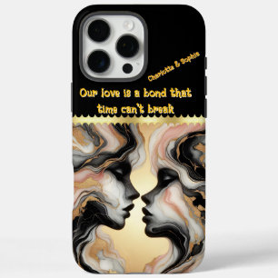 Twee silhouetten versmelten in harmonie. iPhone 16 pro max hoesje