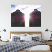 Twee Silo's bij Zonsopgang Canvas Afdruk (Insitu (Slaapkamer))