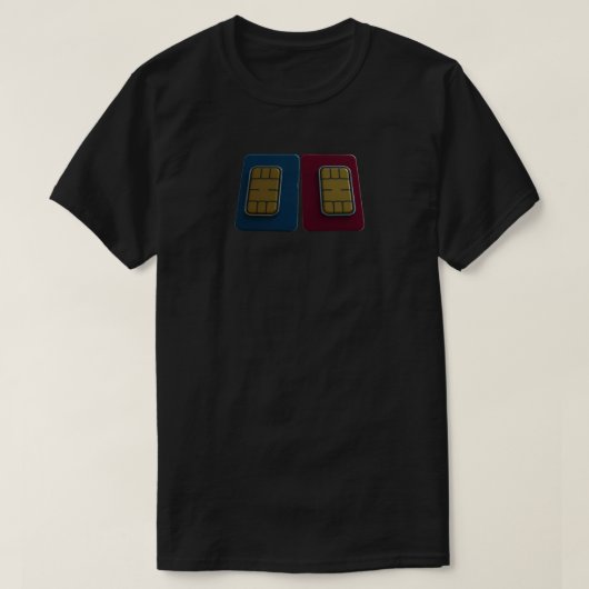 Twee Sim Kaarten T-shirt (Design voorkant)