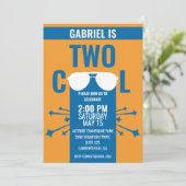 Twee Sinaasappel blauw tweede geboorte Kaart (Staand voorkant)