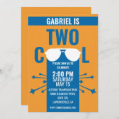 Twee Sinaasappel blauw tweede geboorte Kaart (Voorkant / Achterkant)