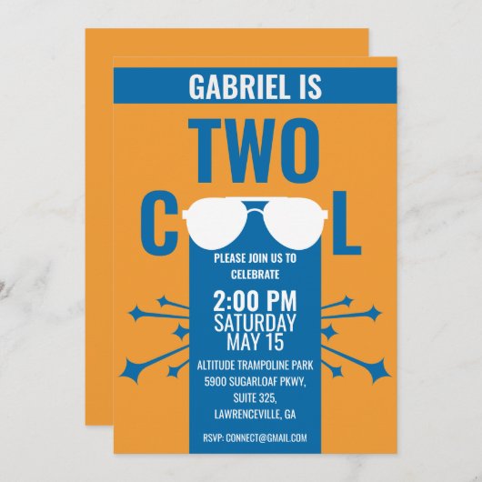 Twee Sinaasappel blauw tweede geboorte Kaart (Voorkant / Achterkant)