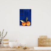 Twee Sinaasappels waardepapier Poster (steen) (Keuken)