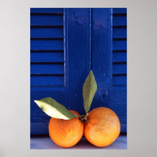 Twee Sinaasappels waardepapier Poster (steen) (Voorkant)