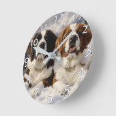 Twee Sint Bernards in de sneeuw Ronde Klok (Hoek)