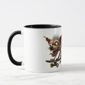 Twee skateboarden zijn de race. mok (Links)