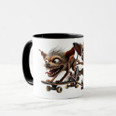 Twee skateboarden zijn de race. mok (Voorkant links)