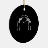 Twee Skeleton Hearts Handen Classic Keramisch Ornament (Rechts)