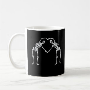 Twee Skeleton Hearts Handen Classic Koffiemok